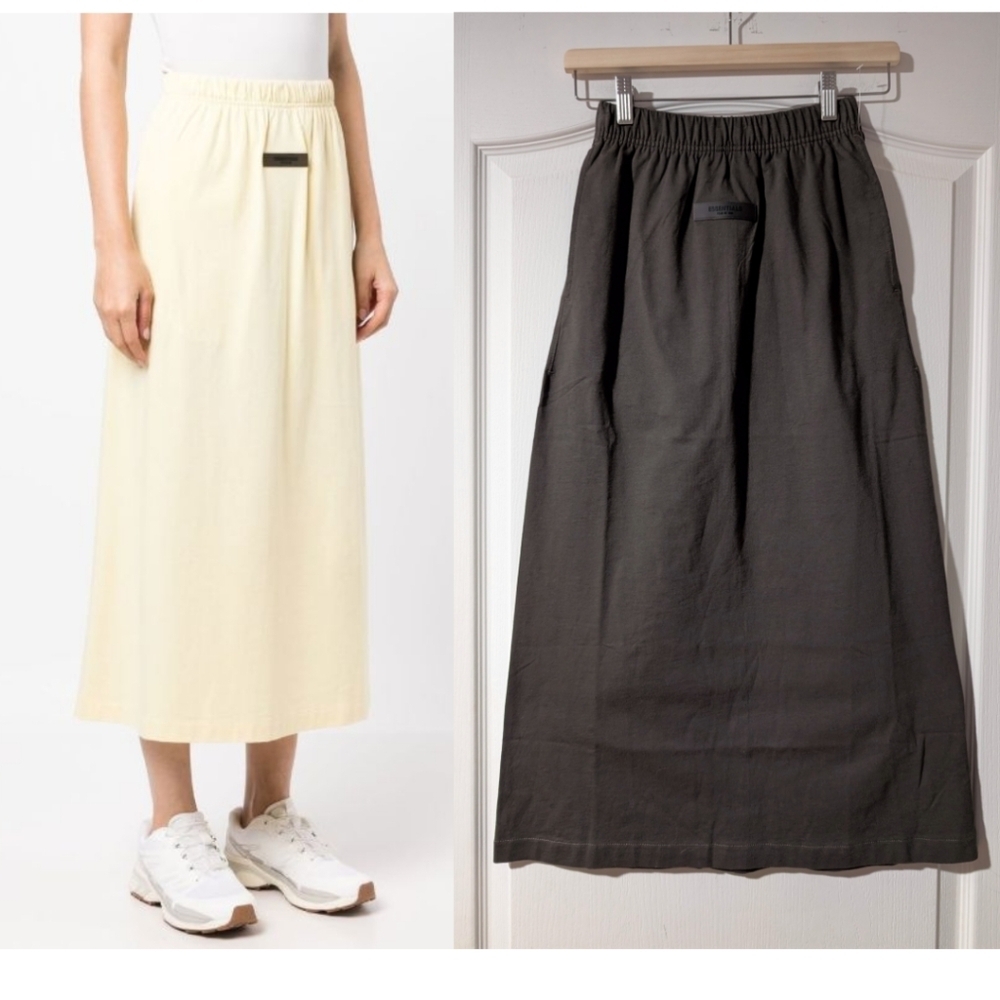 Fear Of God ESSENTIALS | logo-patch Jersey Long Skirt
